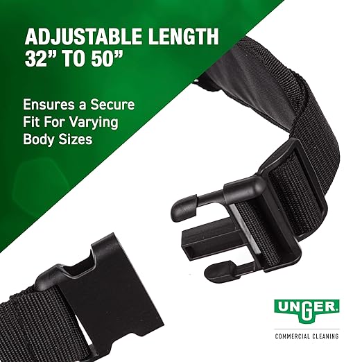 Unger Commercial ErgoTec Belt – Adjustable Length 32 to 50 Inches, Heavy Duty Belt for Professional Window Cleaning Tools – Ideal for Tool Pouches, BSTBT