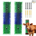 Livestock Scratch Brush With 8 Screws，Animal Back Scratching Brush for Cow,Cattle,Sheep, Horses,Pigs，Massage Grooming Tool(Green, 2pcs)