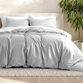 Bare Home Bedding Duvet Cover Queen Size - Premium 1800 Super Soft Collection - Lightweight, Cooling - Soft Breathable Bedding Duvet Cover (Queen, Cloud Grey)