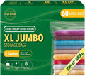 Seal Fresh 5 Gallon Large Plastic Storage Bags – 18" x 24" (60 Count) – Reusable XXL Extra Large Clear Jumbo Zip Bags with Sealable Zipper Top For Clothes, Travel, Moving