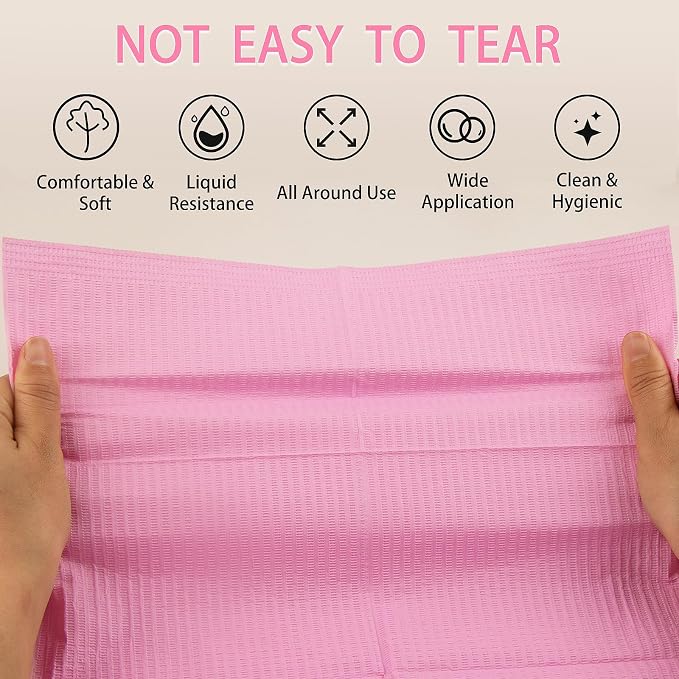 240pcs Disposable Nail Mats Foldable Nail Paper Towels, Table Acrylic Nail Practice Sheet, 3 Ply Waterproof Clean Nail Table Practice Mat for Salon Manicure Tattoo,Nail Art Accessories 13"x18"(Pink)