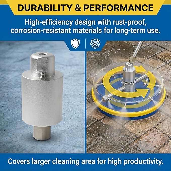 Surface Pressure Component for Torque Signal Monitoring - Swivel Head Assembly Compatible with BE Whirl-A-Way 16"-30" Cleaners - Replaces 85.790.004 85.403.007 85.403.010-4000 PSI 8 GPM