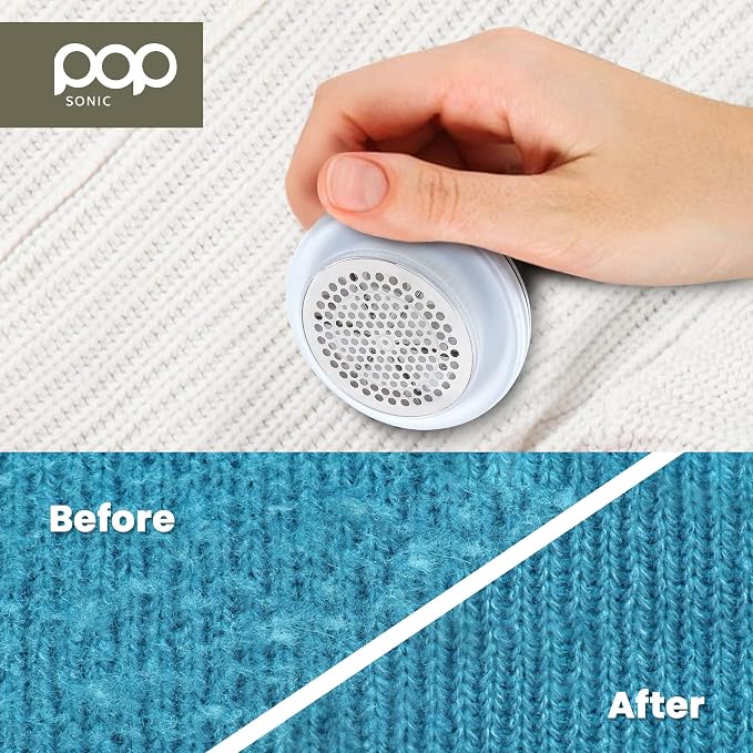 Fabric Shaver, Lint Remover Electric (Marble) – Rechargeable, 6 Blade System, Fabric Lint Shaver w/LED Light | One-Touch Activation Pill Shaver for Clothes - Electric Lint Remover Fabric Shaver