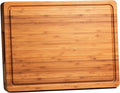 Allsum Bamboo Cutting Boards for Kitchen, 1" Extra Thick Wood Butcher Block, Heavy Duty Wooden Chopping Block, Charcuterie Boards & Cheese Platter
