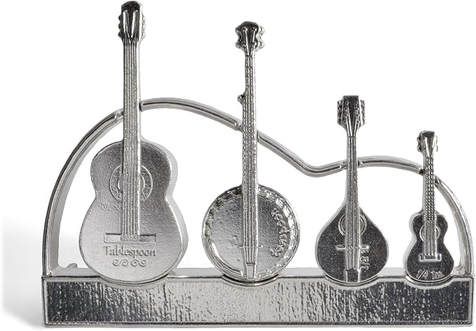 Pewter Americana Measuring Spoons with Stand, Handmade in the USA