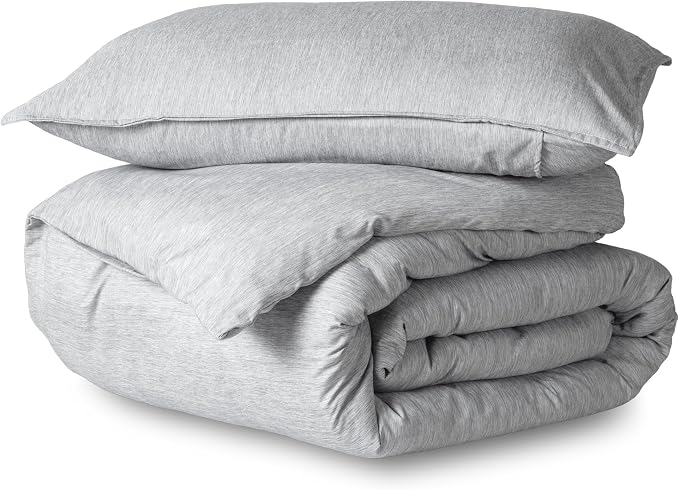 Bare Home Bedding Duvet Cover Extra Long - Premium 1800 Super Soft Collection - Lightweight, Duvet Cover - Soft Textured (Twin/Twin XL, Heathered Pewter)