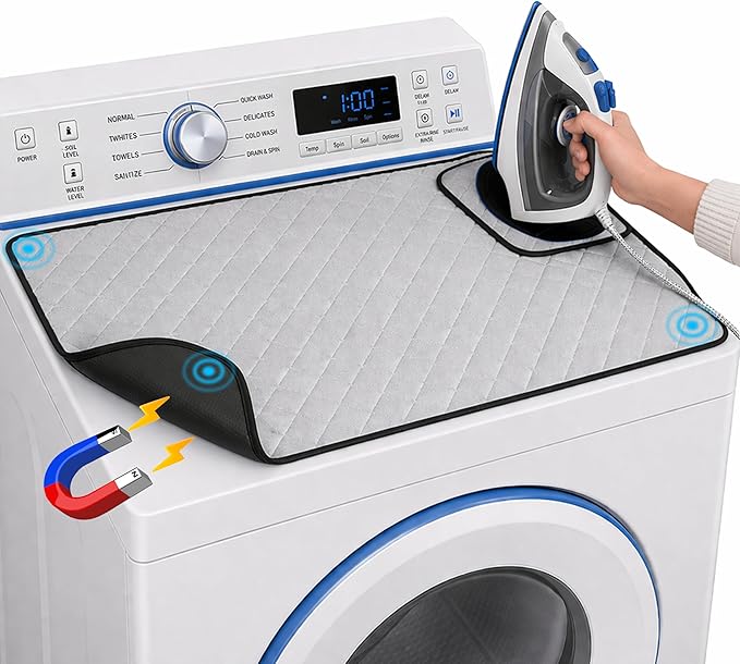 Handy Laundry Magnetic Ironing Mat, Change Any Flat Surface into an Ironing Board, Silicone Slip Resistant Iron Rest to Safely Place Your Hot Iron, Easy to Take Along When Traveling, (19 x 28 Inches)
