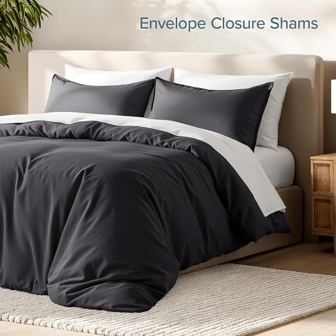 Bare Home Bedding Duvet Cover Extra Long Size - Premium 1800 Super Soft Collection - Lightweight, Cooling - Soft Breathable Bedding Duvet Cover (Twin/Twin XL, Forged Iron Grey)