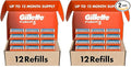 Gillette Fusion5 Mens Razor Blade Refills,Lubrastrip for a More Comfortable Shave,12 Count (Pack of 2)