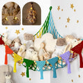 TIDYTEDS Macrame DreamLights Boho Animal Storage Net - Extra Large and Small Stuffed Animal Net or Hammock (Rainbow)