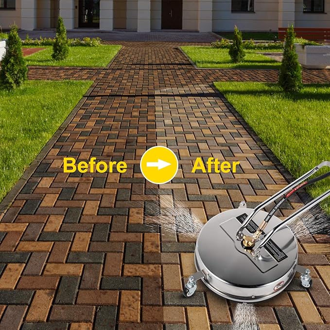 VEVOR Surface Cleaner, 4000 PSI 16" Pressure Washer With 1/4" QC for Decks, Stainless Steel Twin Rotary Arm