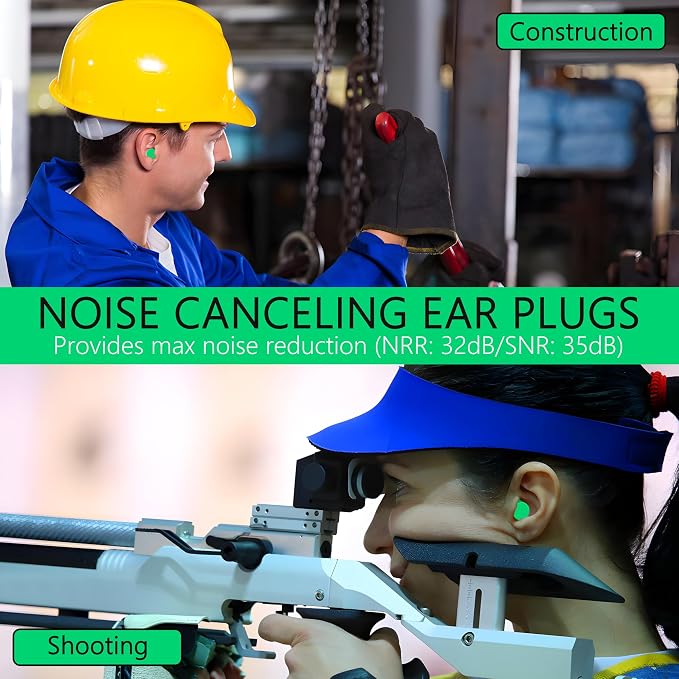 Quality Foam Ear Plugs 500 Pair - 32 dB Disposable Noise Cancelling High Decibel Sound Blocking Soft Ear Plugs - Dispenser Refill Safety Hearing Protection Bulk Ear Protection