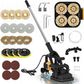 4-Head Concrete Floor Grinder Set, 3800W Concrete Grinder with 6-Speed Control, 6000 RPM Ergonomic Handle & Dust Collection Cover - Ideal for Surface Preparation, Cement, Marble Floors & Surfaces