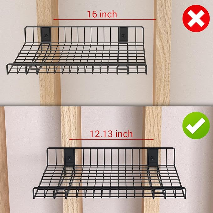 4 Pack Garage Wall Shelf, Wall Mounted Storage Shelves, Heavy Duty Metal Shelves for Room Wall, Loads 160 LBS Floating Shelves Mesh Storage Rack for Garage, Office, Basement,Wall Cabinet and Kitchen