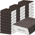 Gisafai 24 Pcs Dual Angle Sanding Sponge Bulk, 80/120 Grit Double Sided Reusable Washable Sponge Sandpaper Block for Drywall, Wood, Metal, Glass, Med/fine