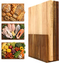 Book Cutting Board Set with Wooden Stand,Wooden Cutting Boards for Kitchen | 3PCS Look Like Books for Vegetables Cheese Meat,Board Gift Set for Book Lovers & Home Cooks Stylish & Practical