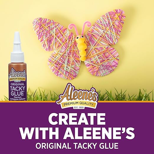 Aleene's Original Tacky Glue Mini-Bottle, All Purpose Adhesive, Perfect for Crafts and DIY Projects, Dries Fast and Clear, .66 fl oz 18-Pack