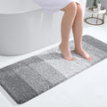 OLANLY Bathroom Runner Rugs Mat 47x17, Extra Soft Absorbent Microfiber Bath Rugs, Rubber Backing, Quick Dry, Washable Long Bath Mats for Bathroom, Tub and Shower, Home Decor Accessories, Light Grey