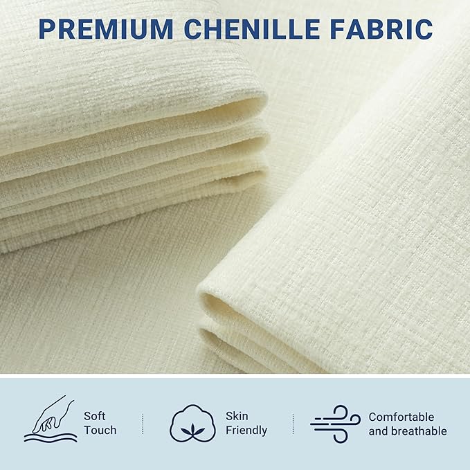 Allewie Full Size Chenille Lift Up Hydraulic Storage Bed Frame Cream White | Chenille Fabric Upholstered, Modern Wingback Headboard, Hydraulic Support Storage, No Box Spring Needed