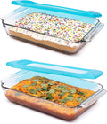 Libbey Baker’s Premium 2 Piece Glass Baking Dish Set, Stackable Casserole Dish with Lid Set, Baking Glassware for Casseroles, Lasagna, Brownies, Cakes