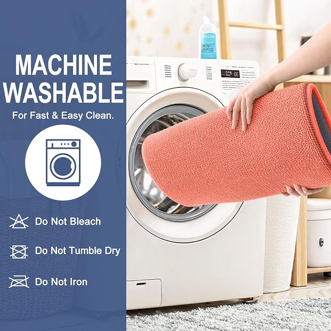OLANLY Memory Foam Small Bathroom Rugs 24x16, Absorbent Bath Mat, Coral | Soft Quick Dry Bath Mat Rugs, Non-Slip, Machine Washable Mat for Bathroom Floor, Tub and Shower, Home Decor Accessories
