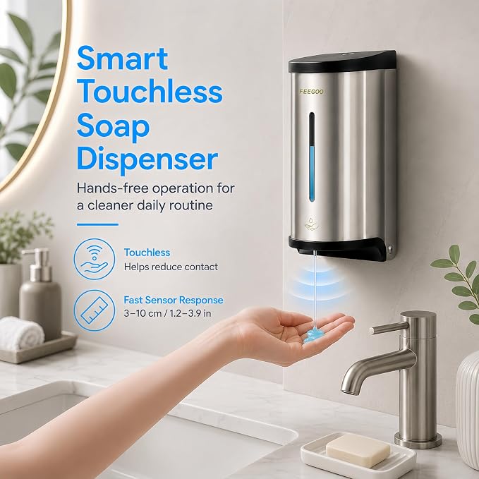 Automatic Soap Dispenser, 27 fl oz Stainless Steel Wall Mounted