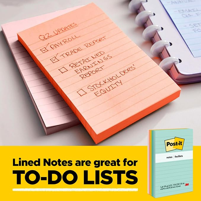 Post-it Mini Notes, 1.5x2 in, 24 Pads, America's #1 Favorite Sticky Notes & Super Sticky Notes, 3x3 in, 24 Pads/Pack, 70 Sheets/Pad, Amazon Exclusive Bright Color Collection, Aqua Splash