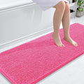 OLANLY Bathroom Runner Rugs 59x24, Soft Absorbent Chenille Bath Rugs, Rubber Backing Quick Dry, Machine Washable Long Bath Mats for Bathroom Floor, Tub and Shower, Home Decor Accessories, Hot Pink