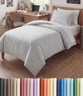 Duvet Cover Queen Size Set - Extra Soft Queen Duvet Cover 90" x 90" with 2 Pillow Shams for Women, Men, Kids & Teens - Hotel Luxury w/ Zipper Closures & Ties - Comfy, Cozy & Breathable (Beige Stripes)
