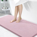 OLANLY Memory Foam Bathroom Runner Rugs 47x24, Long Bath Mats, Dusty Rose | Soft Quick Dry Bath Mats, Non-Slip, Absorbent Machine Washable Mat for Bathroom Floor, Tub and Shower, Home Decor Accessories
