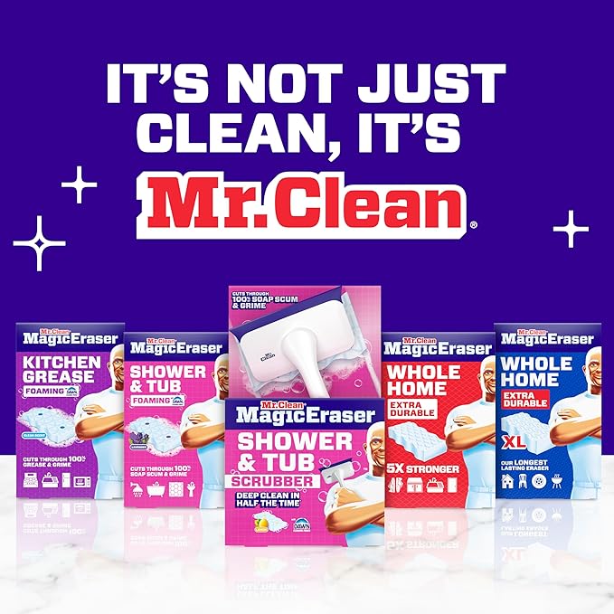 Mr. Clean Magic Eraser Foaming Sponge, Kitchen Grease Eraser, Dawn Cleaning Power, Oven Cleaner, Clean Scent, 6ct (Pack of 4)