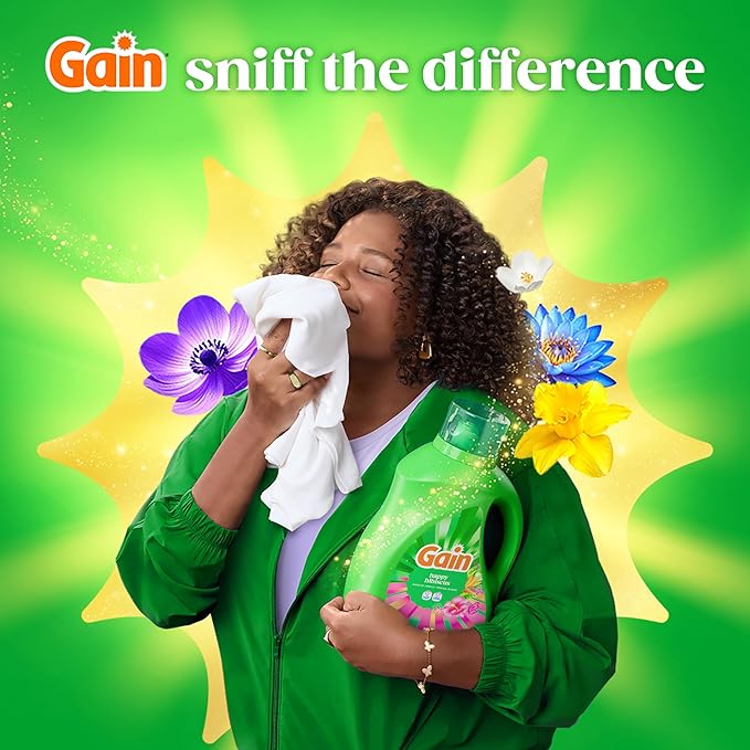 Gain Liquid Laundry Detergent, With Odor Defense, Happy Hibiscus Scent, Laundry Soap For HE Washing Machines, 132 fl oz, 100 Loads (Packaging May Vary)