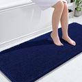 OLANLY Bathroom Runner Rugs 59x24, Extra Soft Absorbent Chenille Bath Rugs, Rubber Backing Quick Dry, Machine Washable Long Bath Mats for Bathroom Floor, Tub and Shower, Home Decor Accessories, Navy