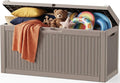 Outdoor Storage Box,120 Gallon Waterproof Resin Patio Deck Box | UV Resistant Lockable Package Delivery Bin, Toy Cabinet, Shoe & Garden Tools Storage, Ottoman, Indoor/Outdoor