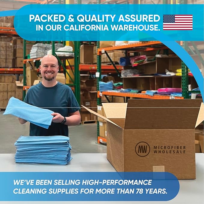 Microfiber Wholesale Bulk 16" x 16" All Purpose Towels Case Quantity (200 Count) | Large | No Fraying | High Density Microfiber | Zero Chemical Cleaner | Long-Lasting (Red)