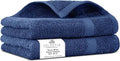 Villa Celestia 100% Cotton Hand Towel Set of 2, (16 x 28 inches) Sustainable, Soft, Highly Absorbent, Quick Drying, Combed Cotton Hand Towels Pack of 2 Ideal for Hotels, Spa, Bathroom, Dorm, Navy Blue