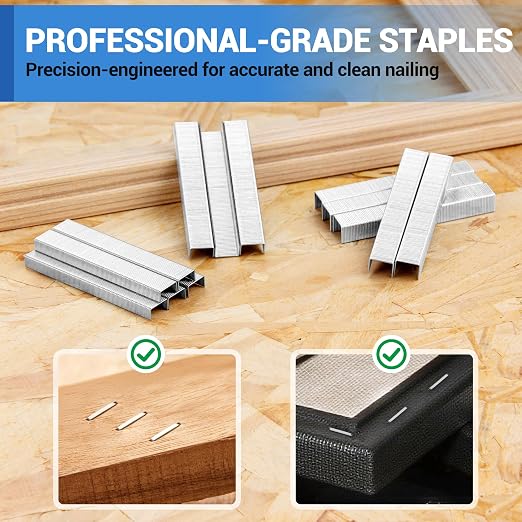 meite JT21 Staples, 5/16 Inch Galvanized Fine Wire Staples for Staple Gun - 7/16" Crown JT21 Staple Refill, Ideal for Upholstery, Crafts, Furniture (1 Case)