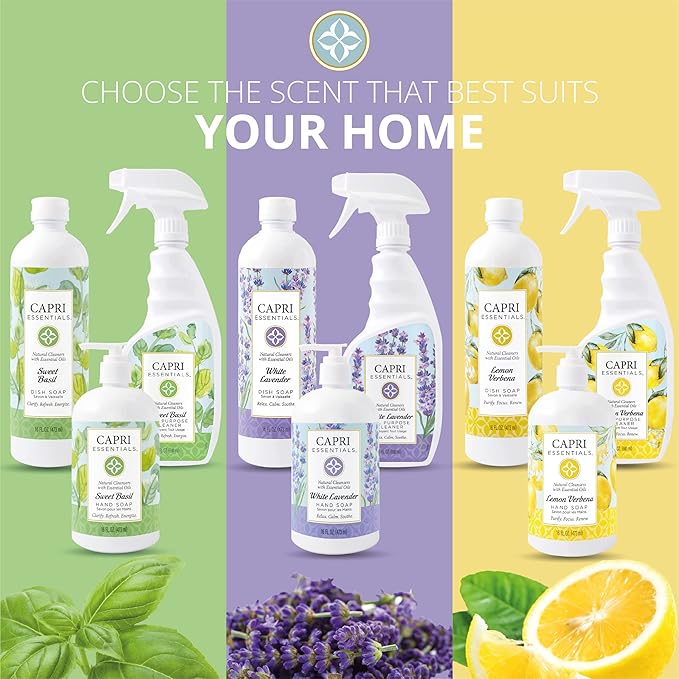CAPRI ESSENTIALS APC, Household Dust Remover, Kitchen Counter Surface Spray, Removes Grime, Blend of Essential Oils, White Lavender, 23 FL Oz