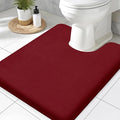Smiry Memory Foam Toilet Rugs U-Shaped 24x20, Extra Soft Absorbent Non-Slip Contour Bathroom Rugs, Machine Washable Bath Mats for Toilet, Red
