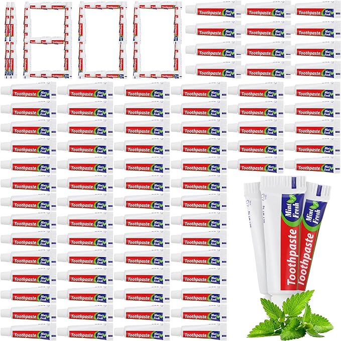 1800 Pcs Mini Toothpaste Bulk Regular Clean Mint Toothpaste for Bad Breath, Helps Freshens Breath, Whitens Teeth Travel Size 0.18oz for Home Hotel Office School Camping
