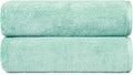 Amazon Basics Quick-Dry Lightweight Moisture Absorbing Bath Towel,100% Cotton,54" x 30",Seafoam Green,2 Count (Pack of 12)