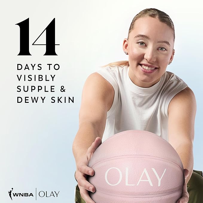 Olay Body Wash for Women, WNBA, Intensely Hydrating, Hyaluronic Acid Serum, Hydration On/Off Court, Improves Moisture Barrier, Vitamin B3 Complex, All Skin Types, Victory Vibes Vanilla Scent, 20 fl oz