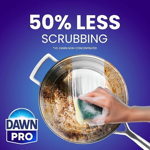 Dawn PRO Heavy Duty Manual Pot and Pan Detergent, Dish Soap Liquid for Dishwashing by Hand, Bulk Concentrate for Commercial Use, 1 gal (Case of 4)