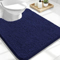 OLANLY Toilet Rugs U-Shaped 24x20, Extra Soft Absorbent Chenille Contour Bathroom Rugs for Toilet, Dry Quickly, Machine Washable, Non-Slip Bath Mat, Twilight Sapphire