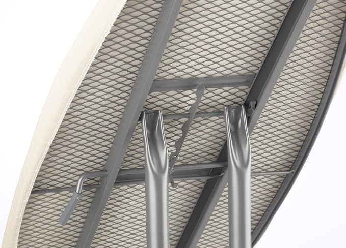 Whitmor Extra-Wide Ironing Board with Iron Rest, 18 x 48.5 in | Metal mesh top, 7mm foam pad, iron rest, 4-level height adjustment, safety lock, natural beige cover