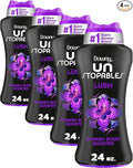 Downy Unstopables In Wash Scent Booster Beads, Lush Scent, 24 oz, Laundry Beads for Odor Protection, Downy Scent Booster Beads, Laundry Scent Boosters (Pack of 4)
