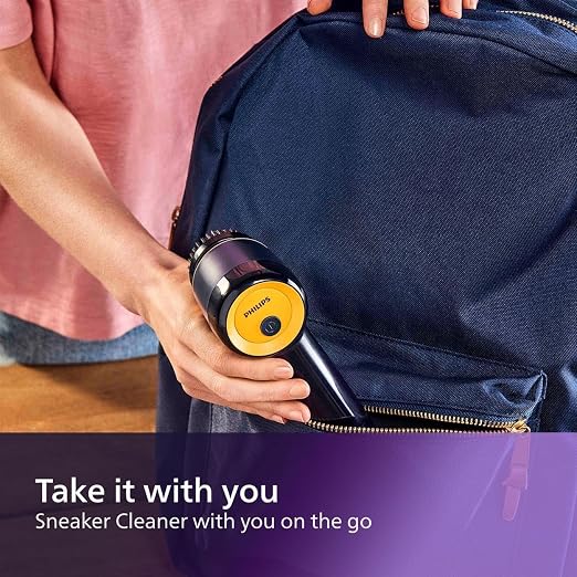 Philips Sneaker Cleaner, Trainer Cleaning Kit with 3 Brush Heads for Different Materials, Effective Cleaning, Portable, Battery Powered, Safe for your Sneakers, Simple to Use, Blue (GCA1000/60)