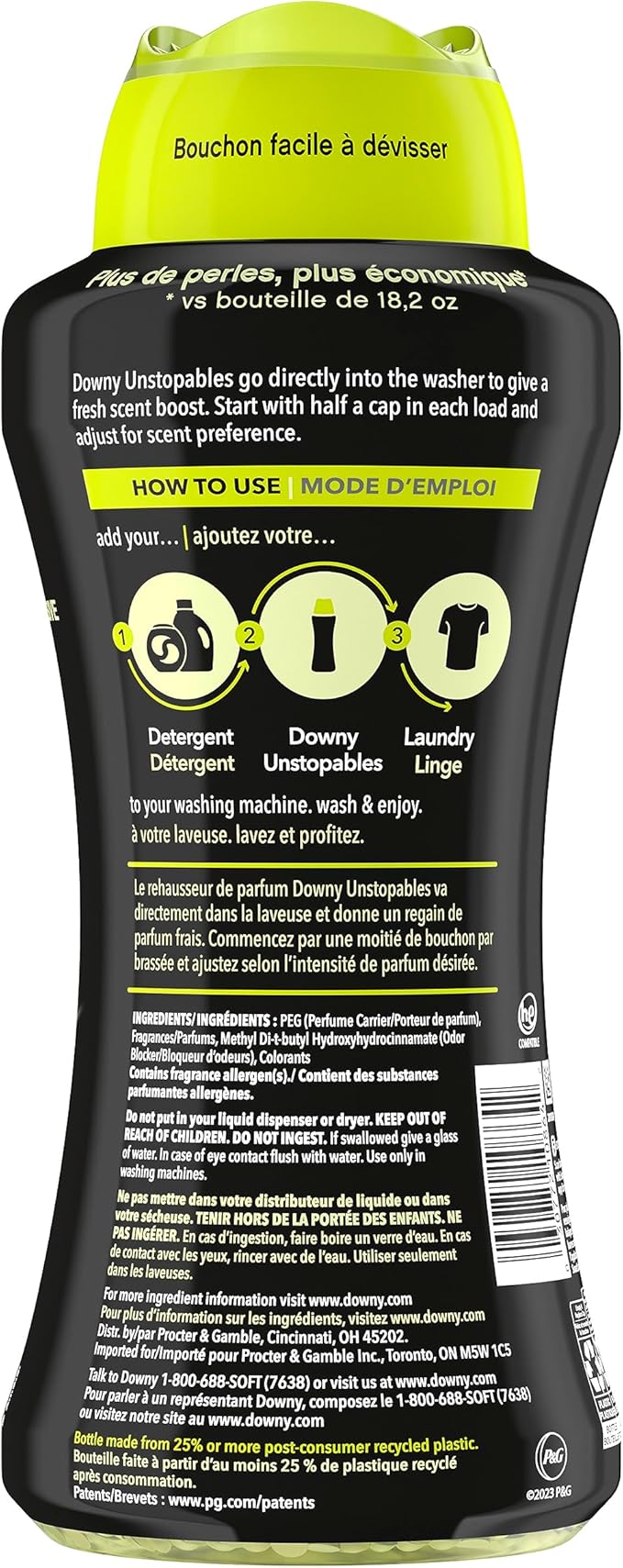 Downy Unstopables In Wash Scent Booster Beads, Paradise Scent, 24 oz, Laundry Beads for Odor Protection, Downy Scent Booster Beads, Laundry Scent Boosters (Pack of 4)