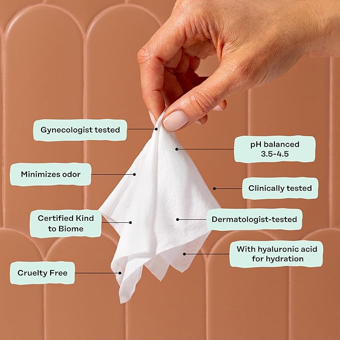 The Honey Pot Company - Feminine Wipes - Cooling - Cooling Tingle Effect - Herbal Infused w/Mint, Aloe Vera, Lavender - pH Balanced Feminine Care for Sensitive Skin - Cleansing Wipes for Women - 30ct