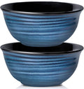 HASENSE Serving Bowls, 60 Ounces Ceramic Salad Pasta Soup Bowls, 8.5 inch Large Bowls for Kitchen Ramen Pho Fruit Cereal Popcorn, Microwave and Dishwasher Safe, Set of 2, Blue